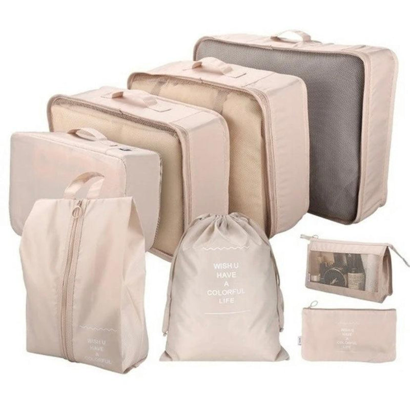 KIT 8 Bolsas Organizadoras á Prova D'água Para Viagem